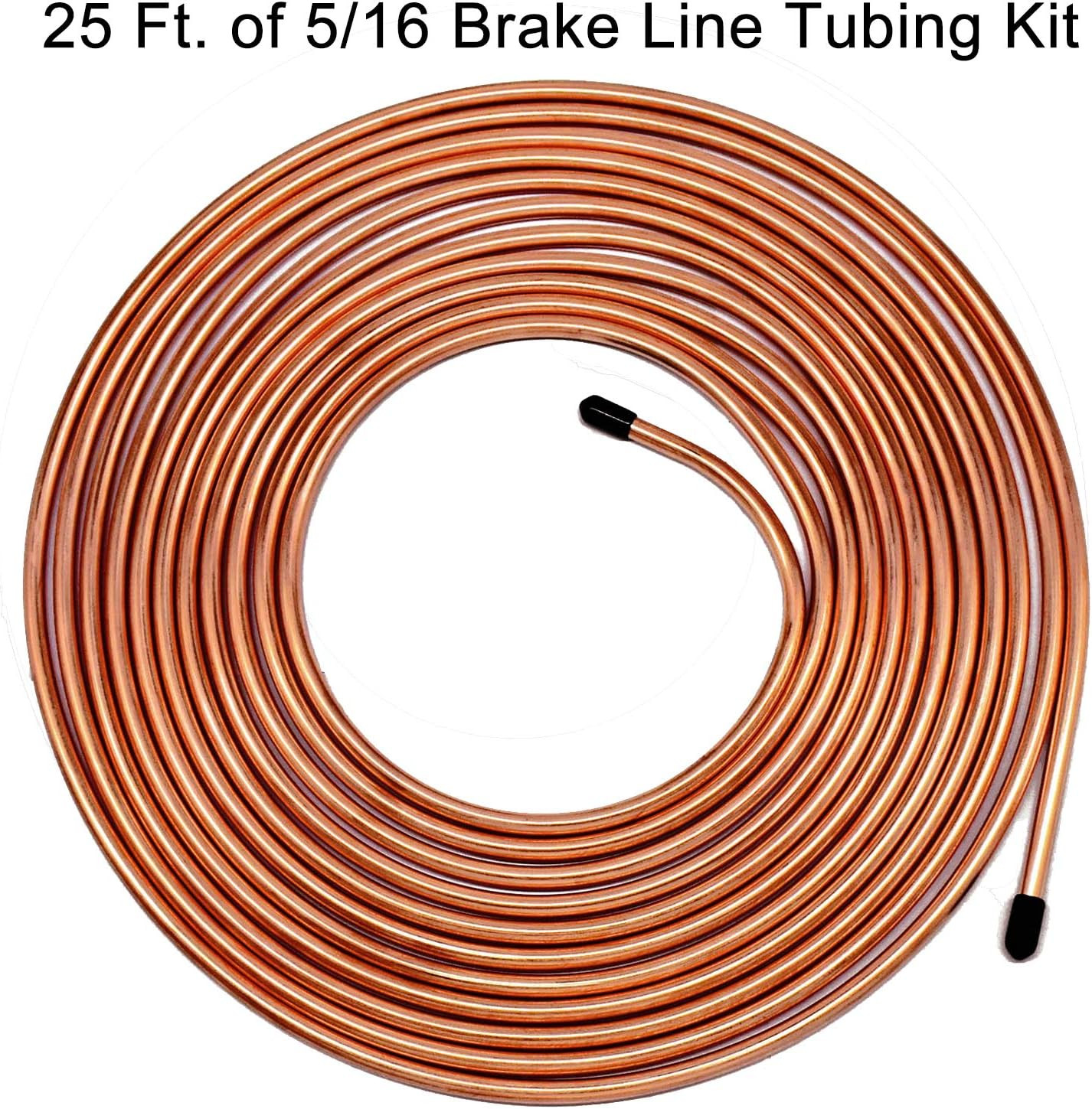 5/16 Brake Line Tubing Kit, Flexible Brake Line 25 Ft Copper Coated Tube Roll fo