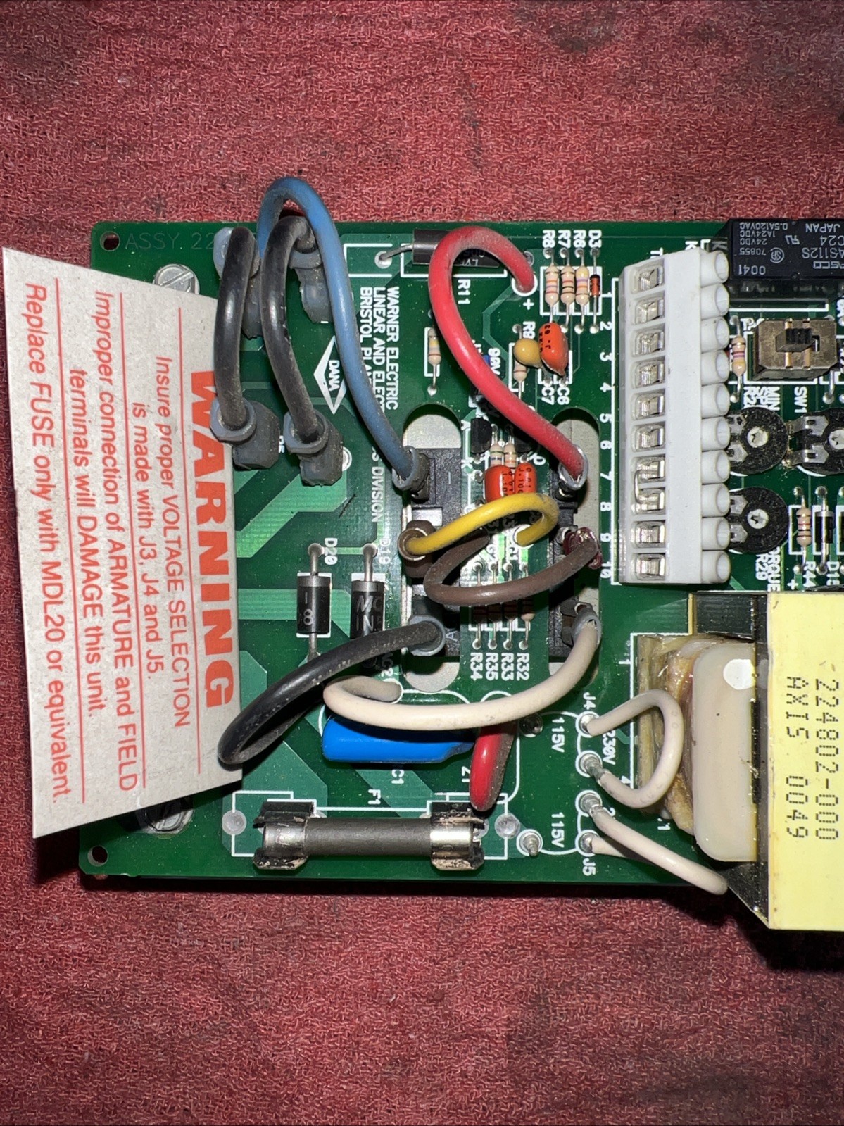 WARNER ELECTRIC B161S 230VAC
