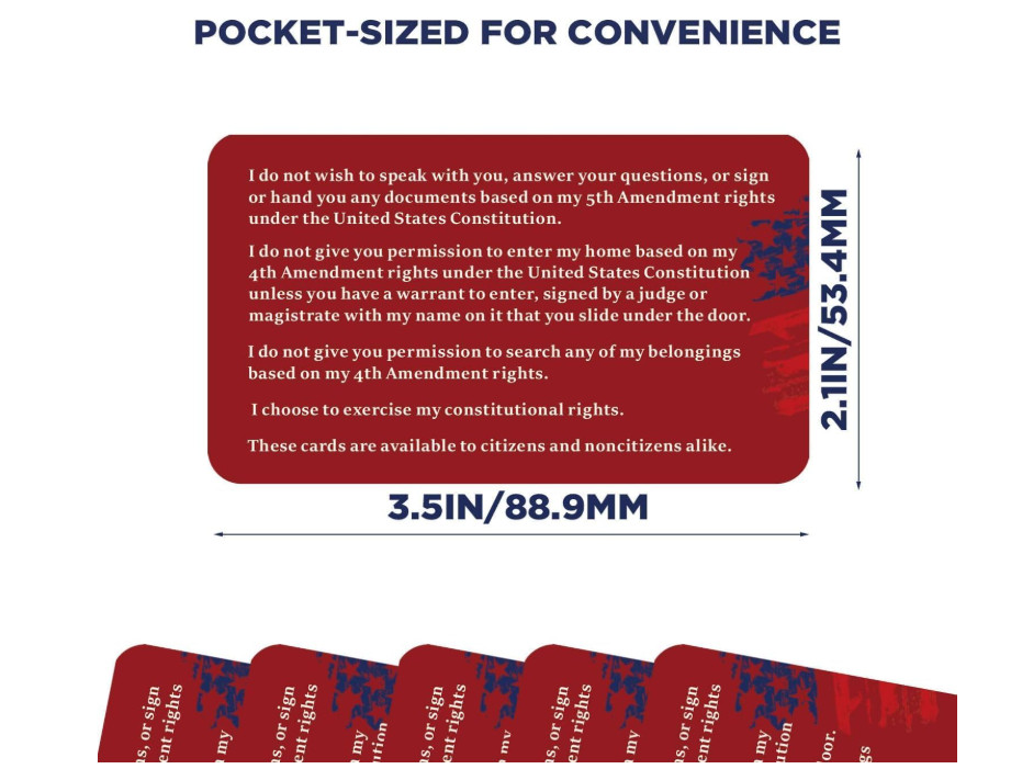20-Pack Immigration Rights Red Cards – Bilingual Legal Reminder Cards