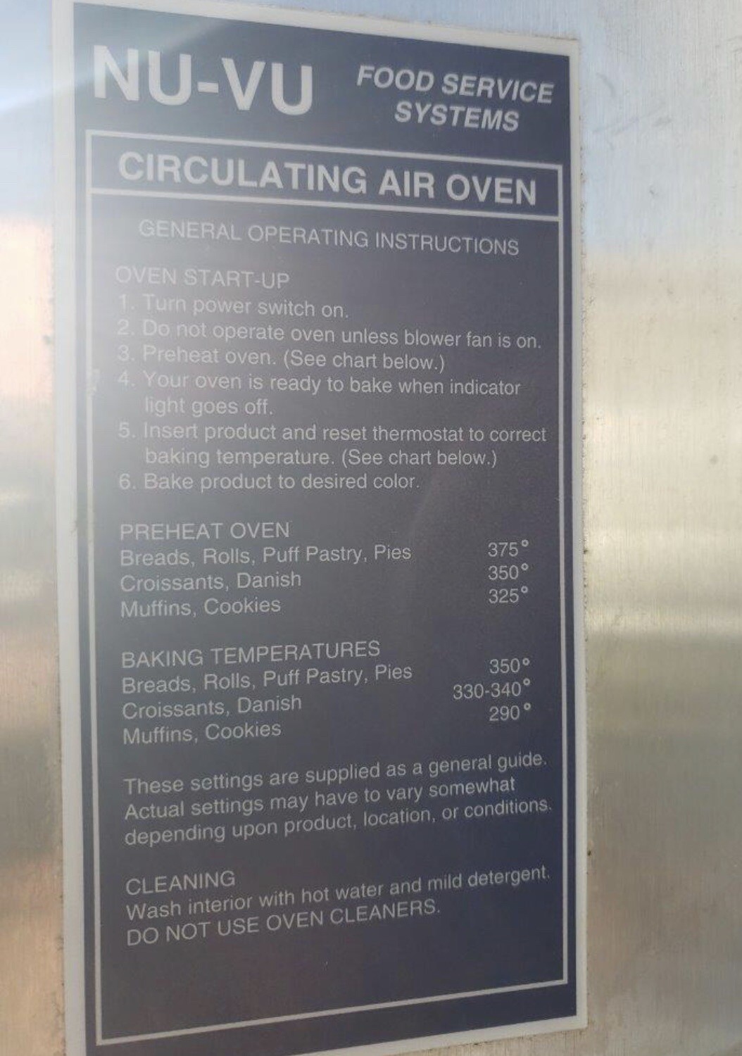 NU-VU Circulating Air Oven/Steamer/Smoker