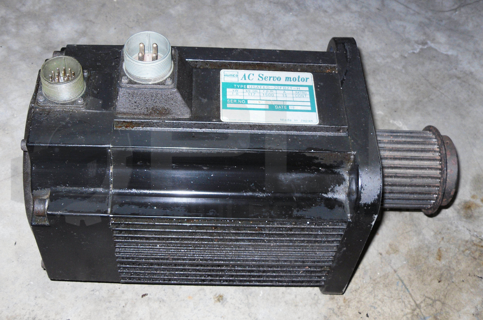 HUNCO USAFED-20FB2T-H AC SERVO MOTOR KW1.8 RPM 1500 15AMP