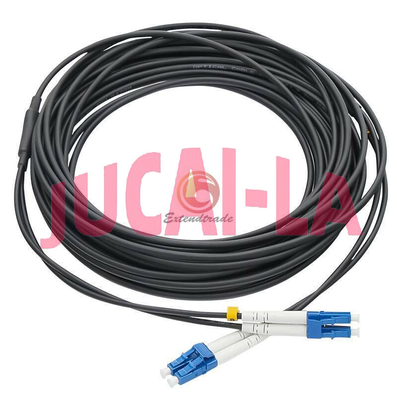 10M Black Armored Fiber Cable Duplex Fiber Optic Patch Cord LC-LC UPC SM 9/125