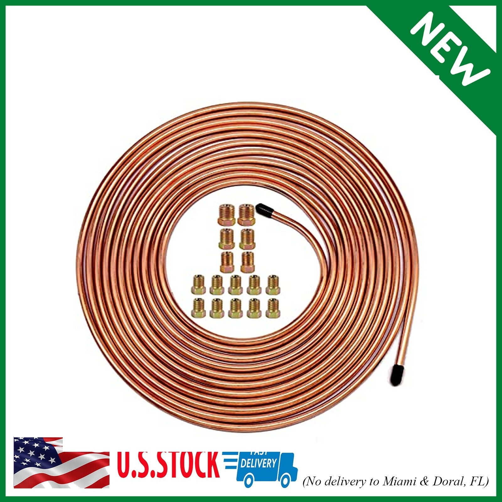 MuHize Upgraded Brake Line Tubing Kit – 25 Ft. of 3/16 Copper Coated Flexible Tu