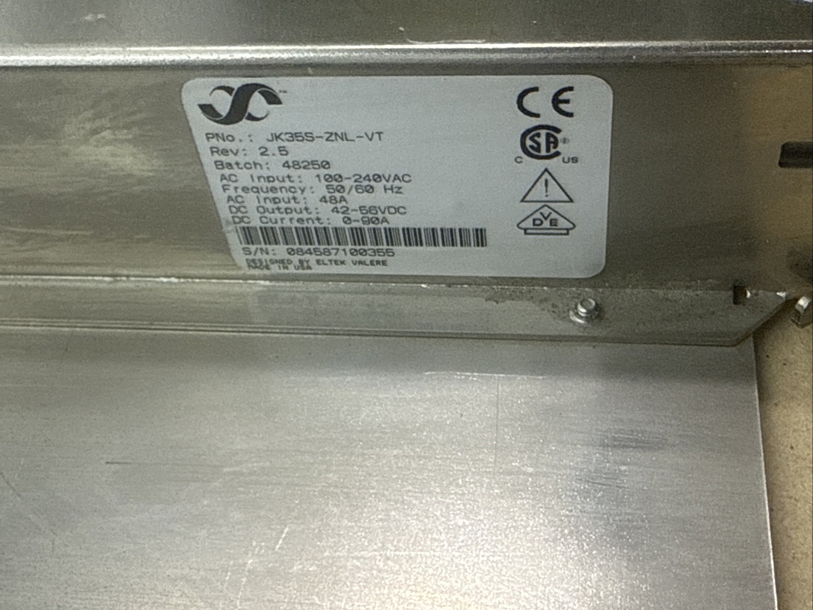 ELTEK JK35S-ZNL-VT Power Shelf