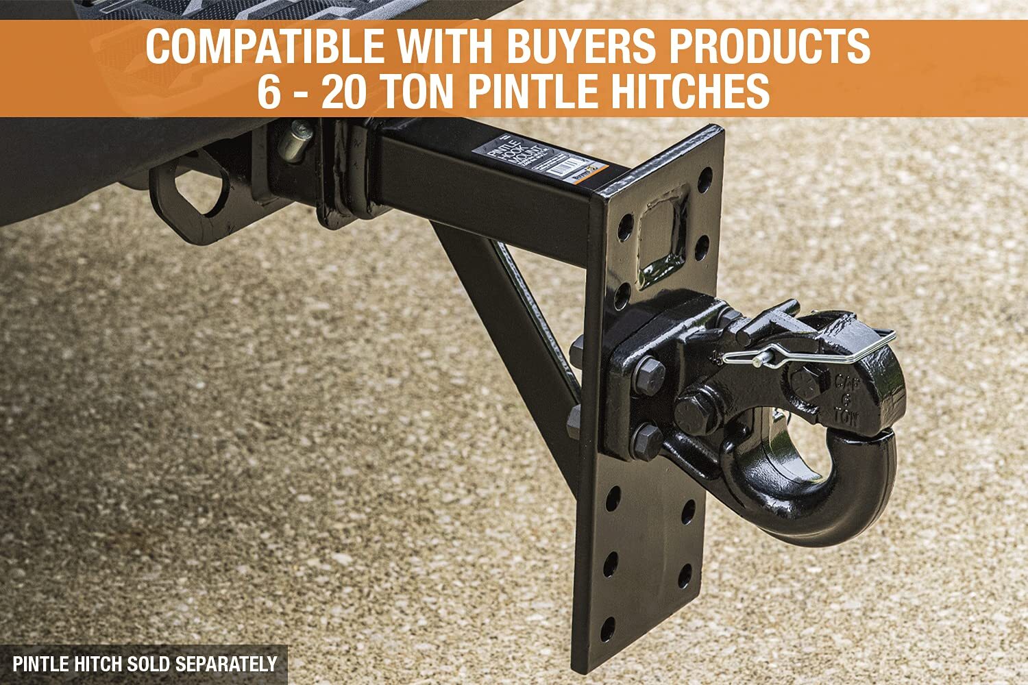 Buyers Products PM812 6 Position Pintle Hook Mount With 12.25 Inch Shank Black