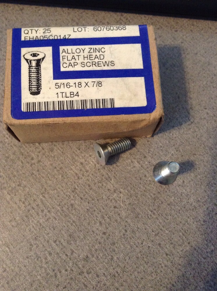5/16″-18 x 7/8″ Zinc Plated Alloy Steel Flat Socket Head Cap Screw 1TLB4 25 pk.