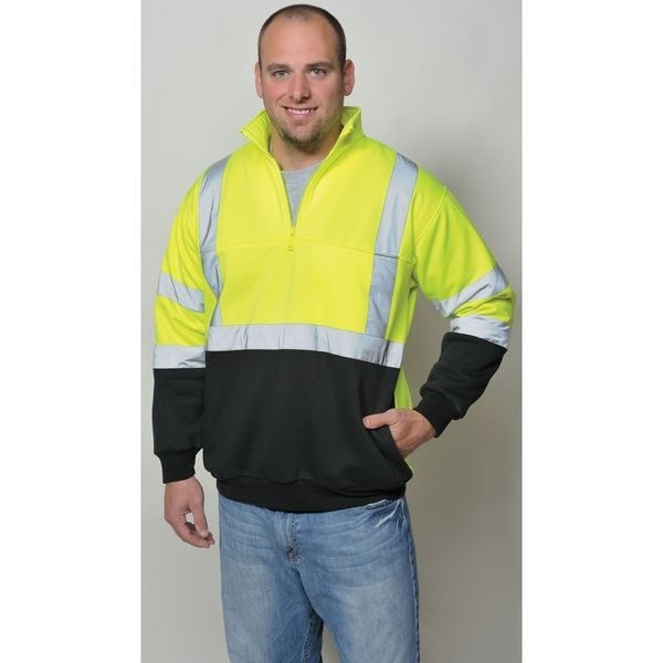 Utility Pro Uhv425x-4Xblkylw Hi-Viz Sweatshirt, Ylw/Blk, Polymide, 4Xl