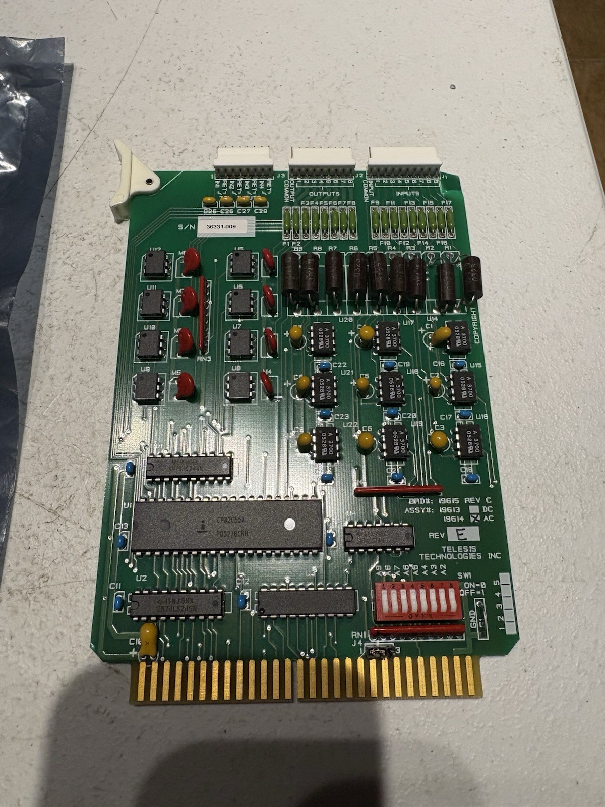 TELESIS TECHNOLOGIES BOARD# ASSY# 19614 AC REV. E NEW-NO BOX 19614