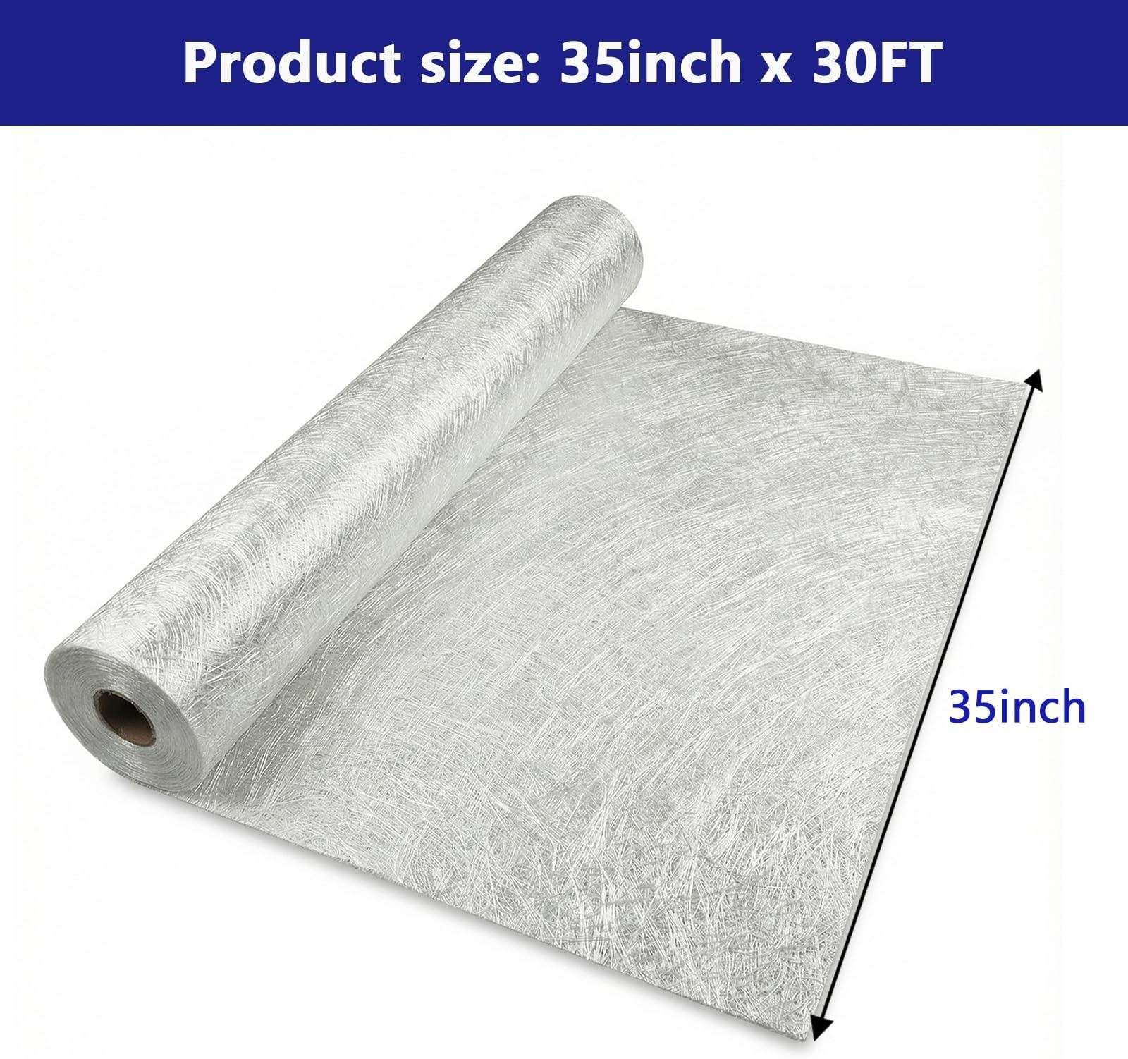 Fiberglass Mat Roll 35″ x 10 Yards (30 ft) – 1.5 oz/sqft Chopped Strand Mat (…