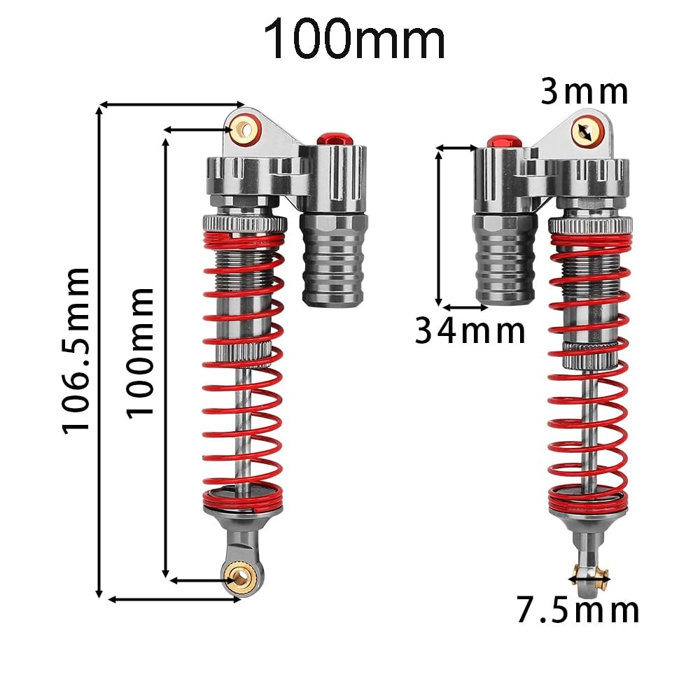 Pothyes Aluminum Adjustable Piggyback Shock Absorber Oil Damper for Axial SCX…
