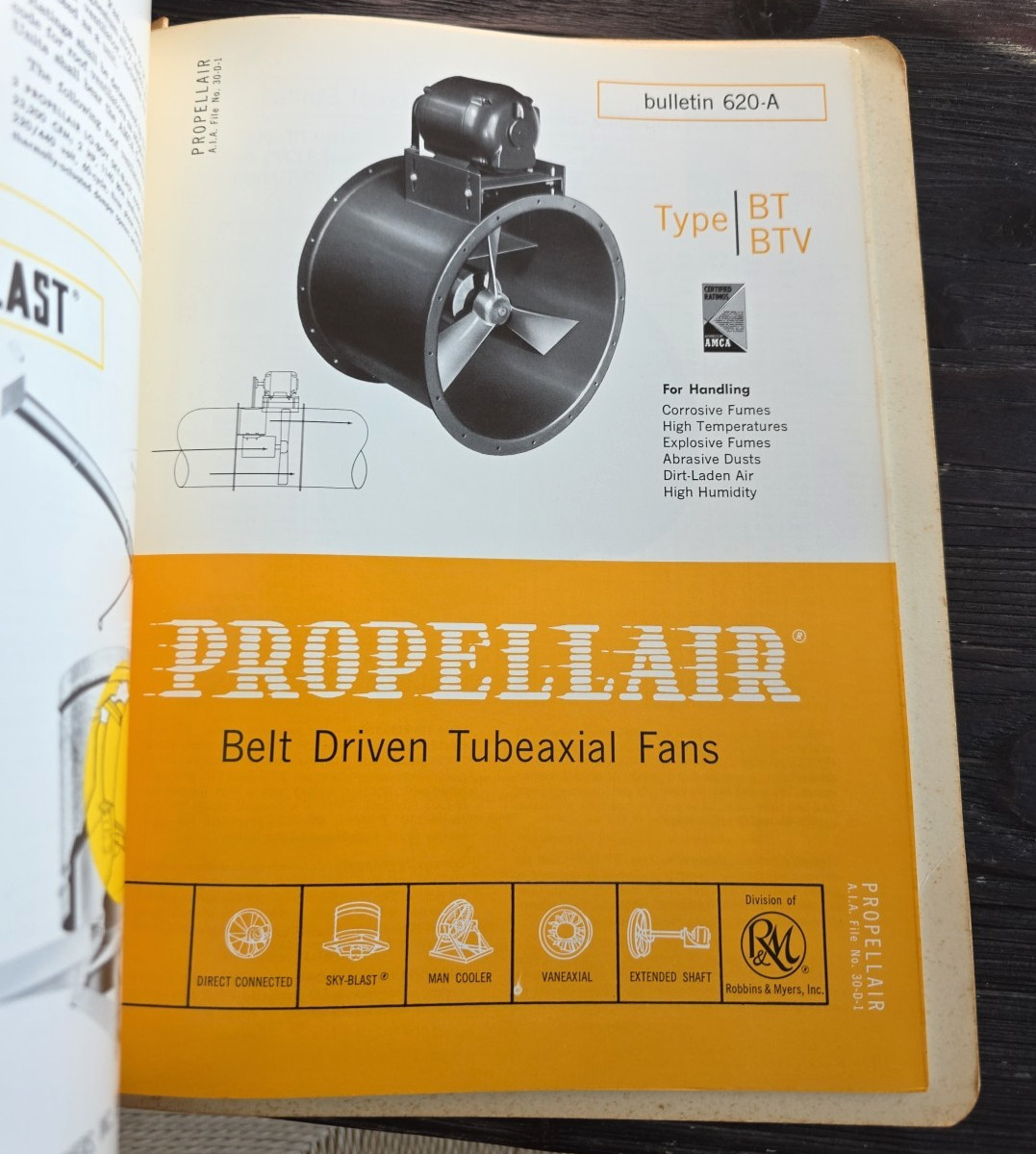 C. 1960s Robbins & Myers Inc Propellair Axial Fans Sales Bulletin Catalog