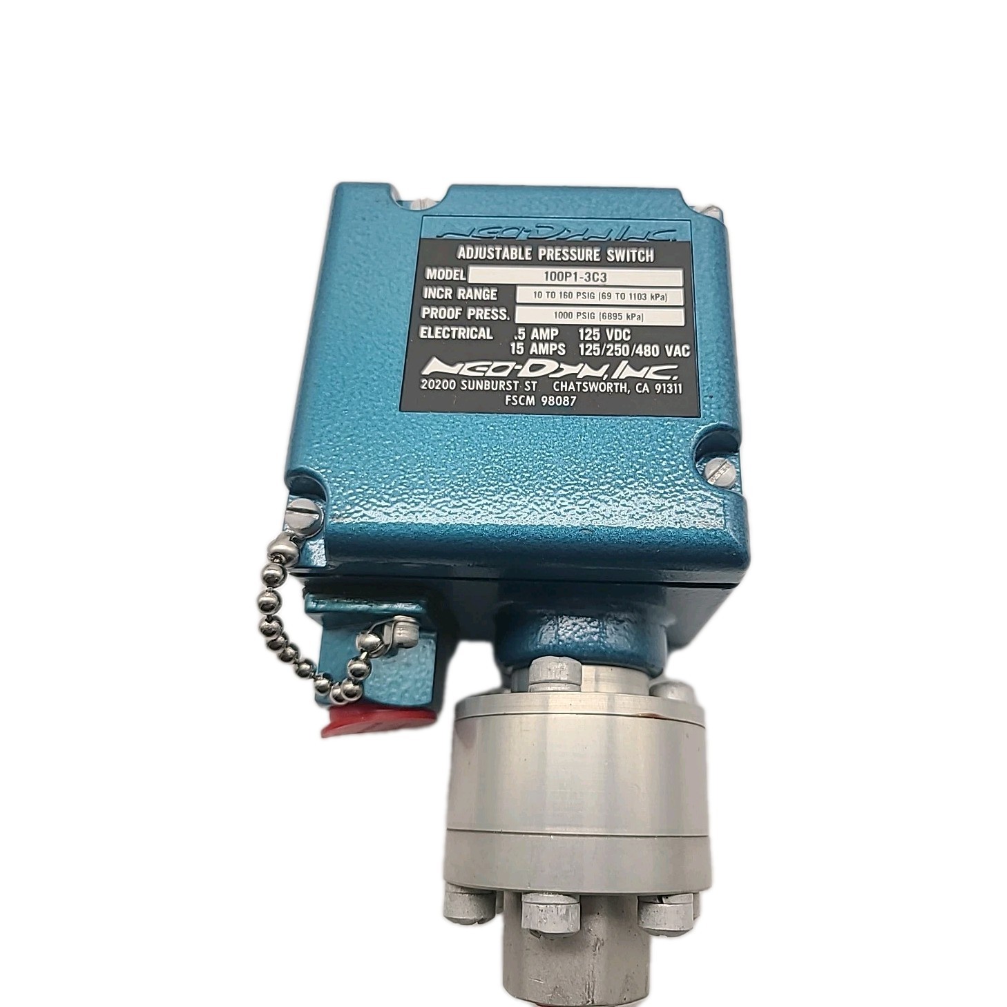 ITT NEO-DYN 100P1-3C3 ADJUSTABLE PRESSURE SWITCH 10 TO 160PSIG 5A 125VDC