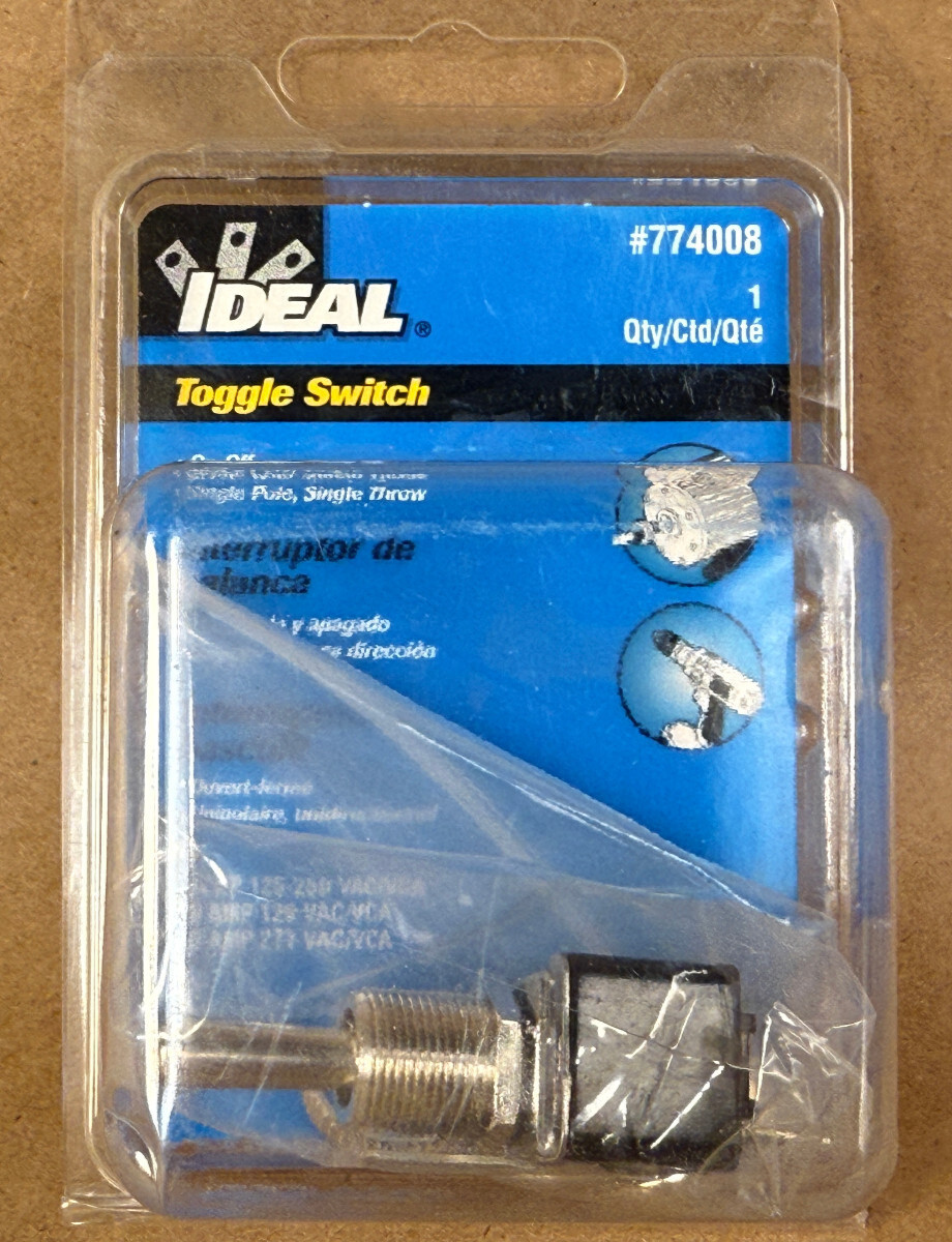 Ideal 774008 Toggle Switch On-Off 125/227VAC 1 Pole 20/10 Amp – free shipping