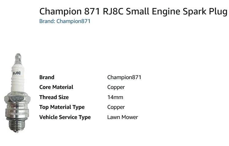 1 NEW CHAMPION 871 RJ8C COPPER PLUS SPARK PLUG NIB ***MAKE OFFER***