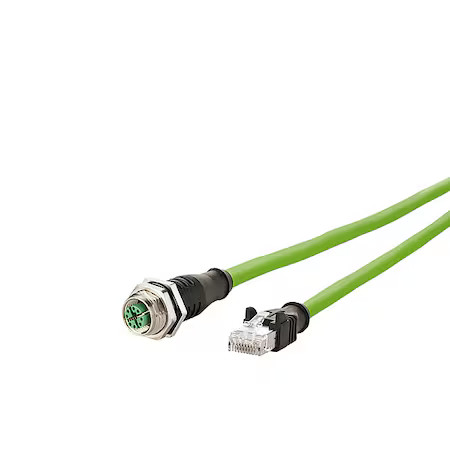 Metz Connect 142M2x25020 M12 Cable, Male, Green, 2 M, 10 Gbits