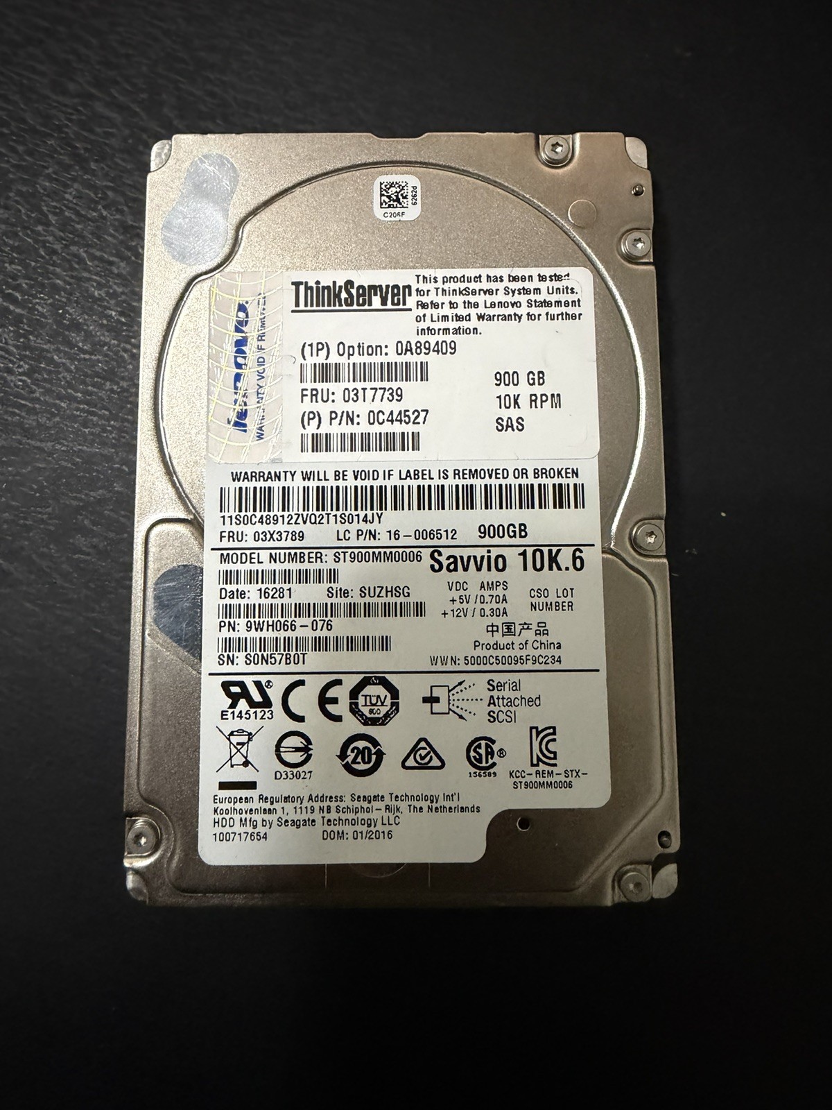 LENOVO 0A89409 Hard Disk Drive 900GB 6GB/s 10K 2.5″ SAS