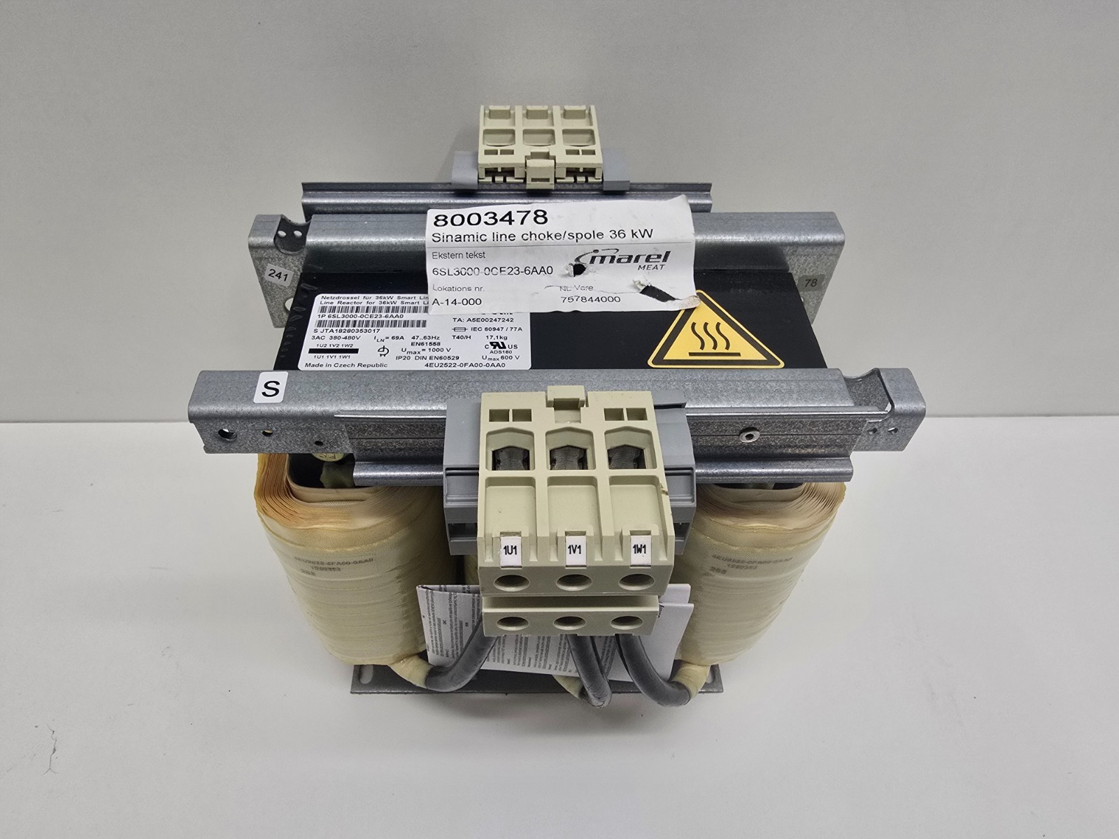NEW OLD STOCK! SIEMENS 36KW LINE REACTOR 6SL3000-0CE23-6AA0