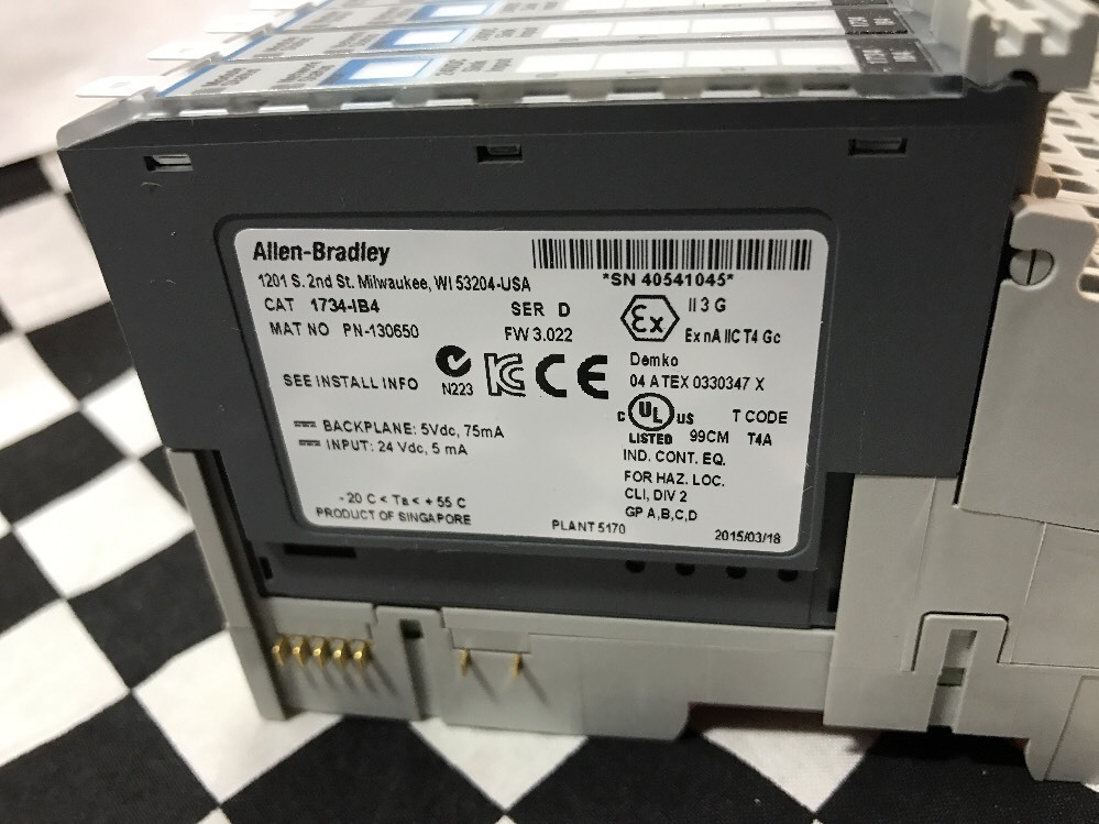 LOT OF 10 Allen Bradley Input Module 24V, 1734-IB4, 1734-RTBS, 1734-MB #1175N