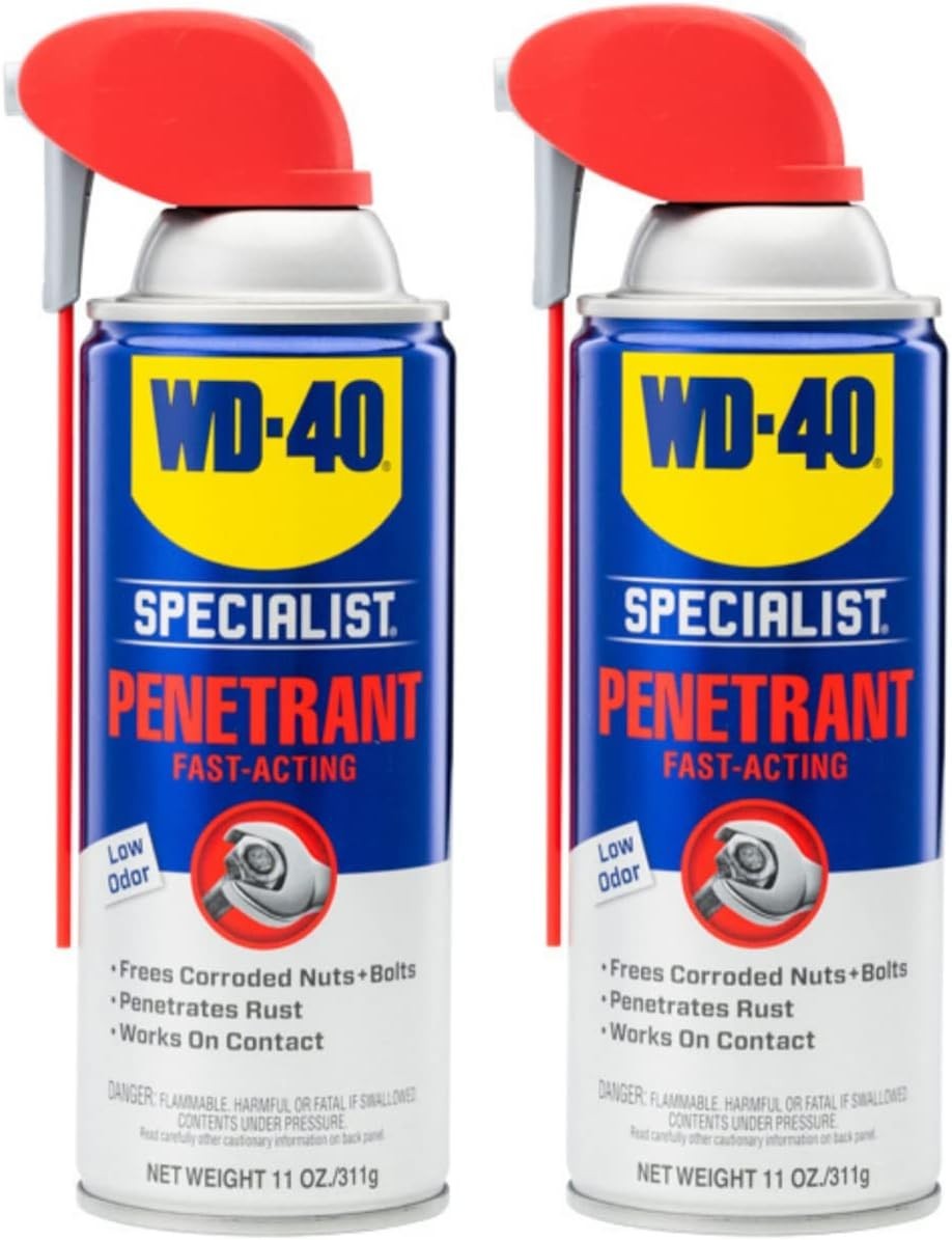 Dual-Pack 11 OZ Penetrant with Smart Straw: Safely Free Rusted Nuts and Bolts