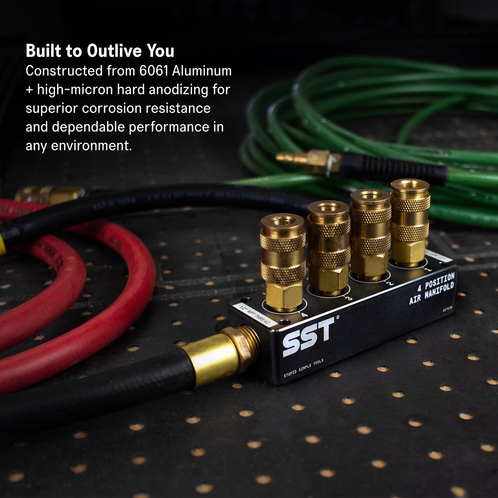 SST Air Manifold 1/2″ NPT Inlet and 1/4″ NPT Outlet MultiPort Function Ai…