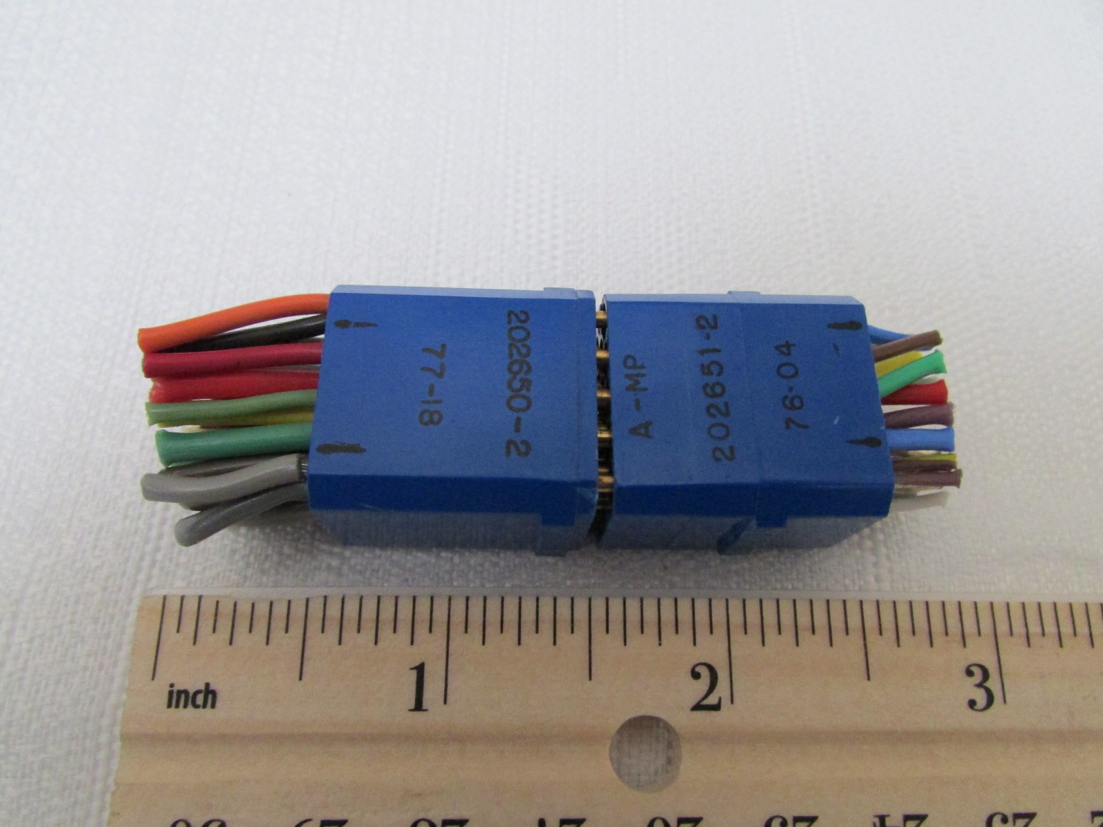 AMP Connector Pair Gold Plated 22 Position 20 Pins/Sockets Installed