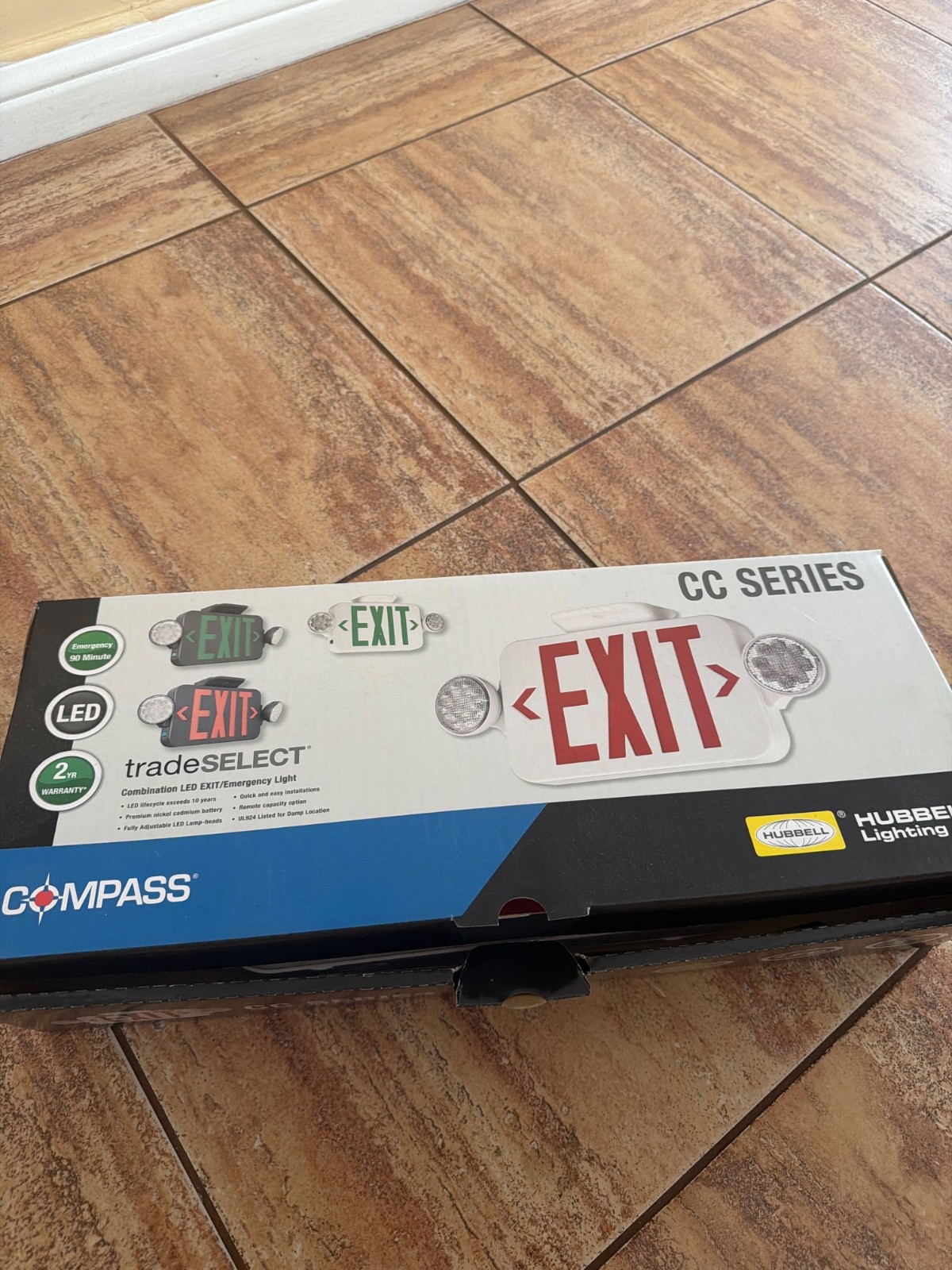 COMPASS CCRRC CC SERIES COMBINATION LED EXIT/EMERGENCY LIGHT 120/277V NEW