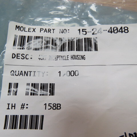 MOLEX 15-24-4048 Qty of 100 per Lot 4 CONTACT(S), FEMALE, POWER CONNECTOR