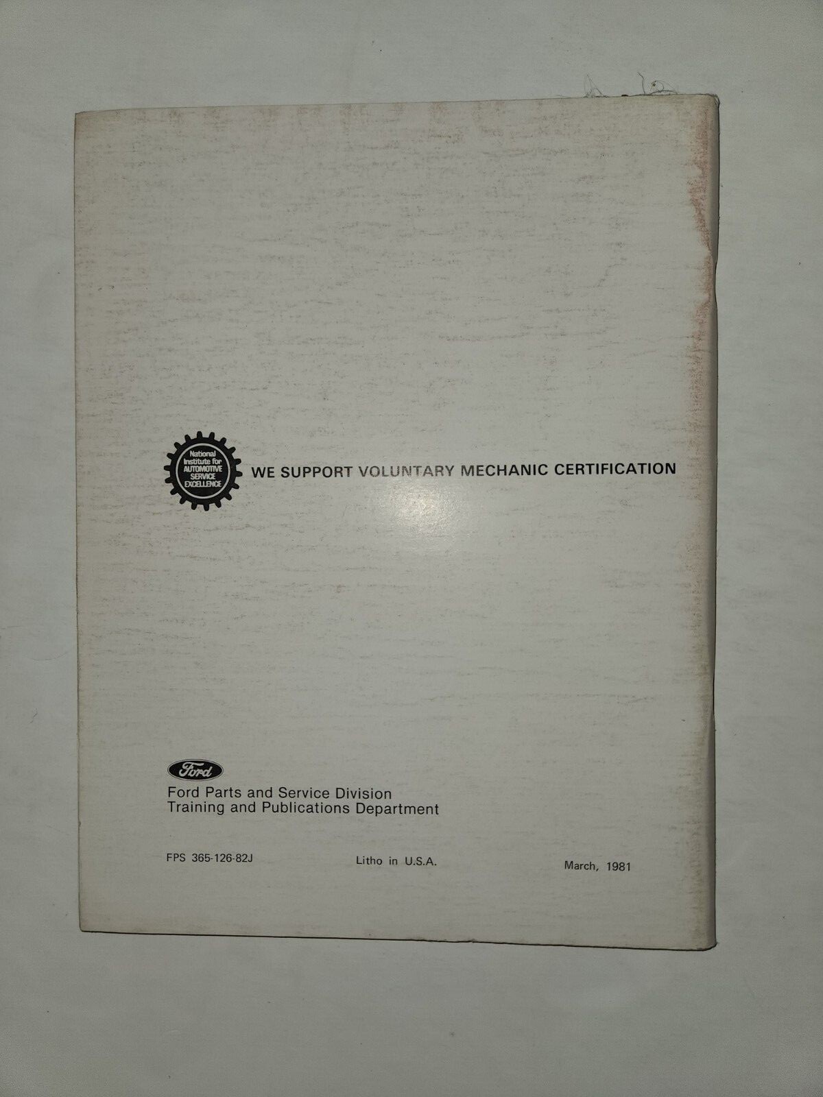 1982 Ford LN7 Preliminary Shop Manual. Supplement to 1981 Shop Manual.