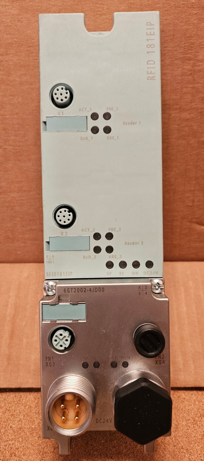 SIEMENS RFID 181EIP Ethernet Communication Module with 6GT2002-4JD00 Conn. Block