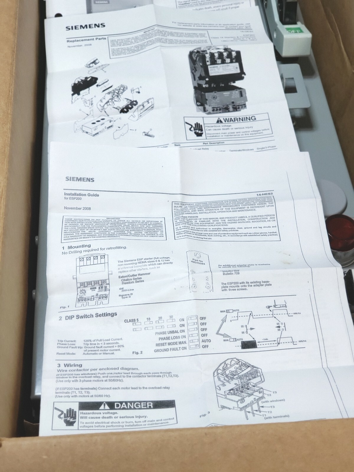 SIEMENS 17CUC92NF11, Starter,Fusible Combo FVNR SZ0,3-12Amps,N12/3R,120V, N£W