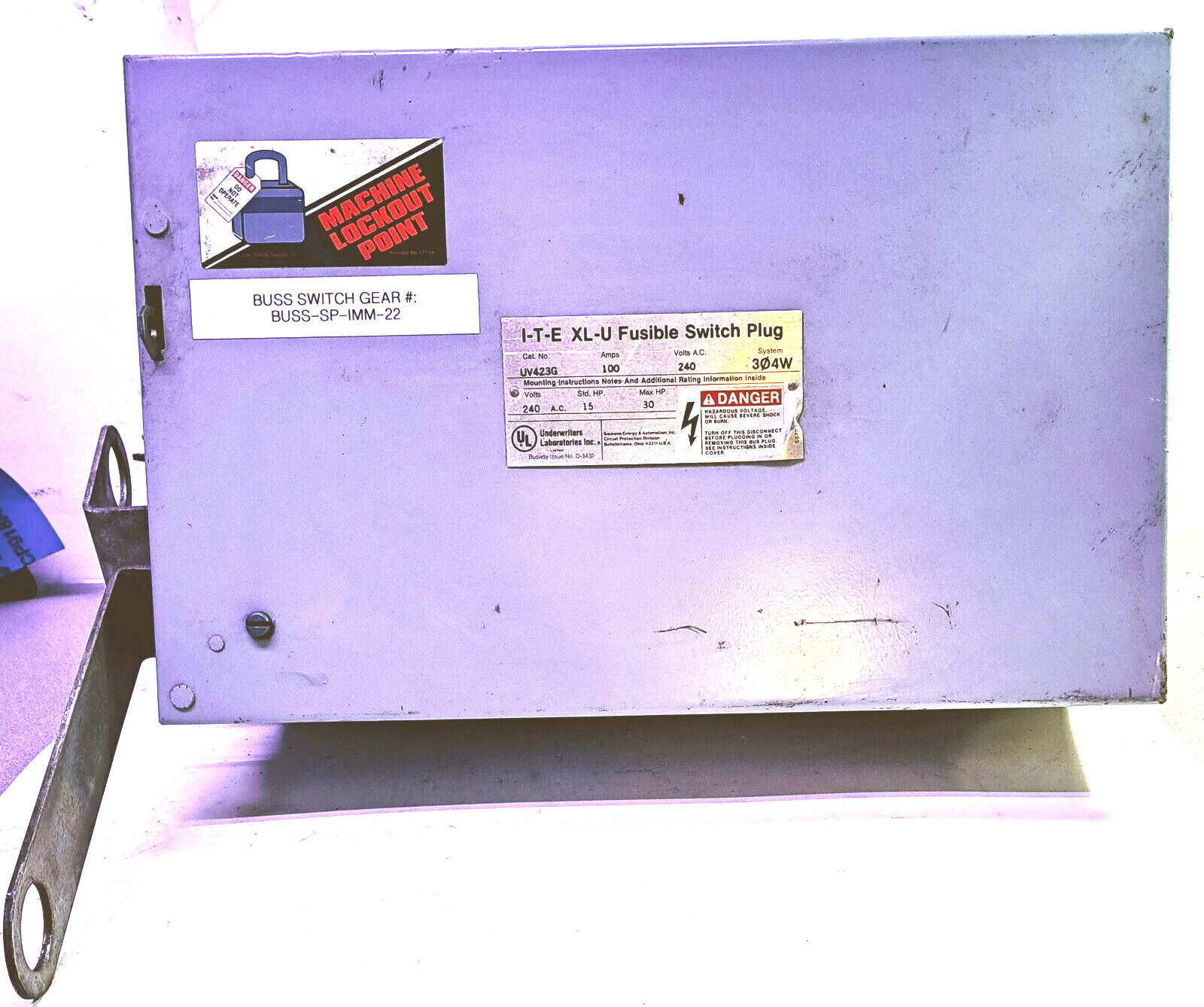 1 USED ITE XL-U UV423G FUSIBLE BUSWAY SWITCH BUS PLUG ***MAKE OFFER***
