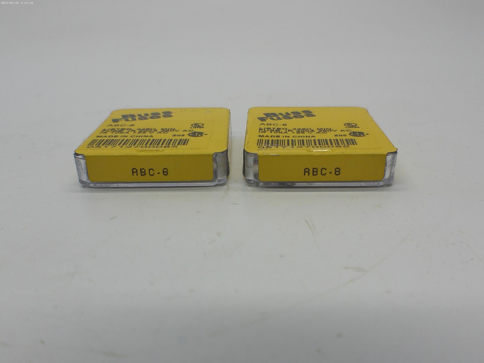 BUSSMANN ABC-8 FUSE LOT OF 2 PKG OF 5 NSMP