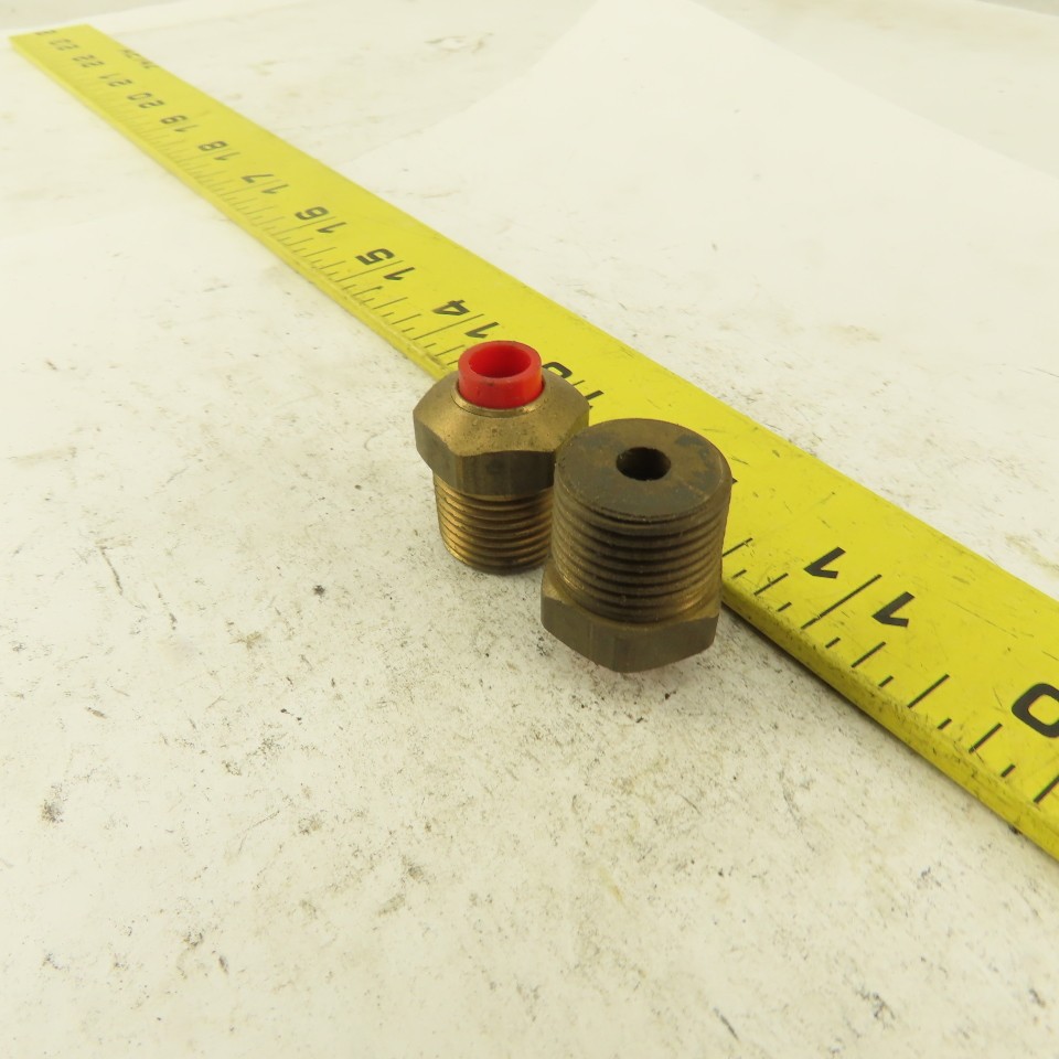 3/8″ NPT x 1/4″ Nylon Push To Connect Brass Straight Connector Lot Of 2