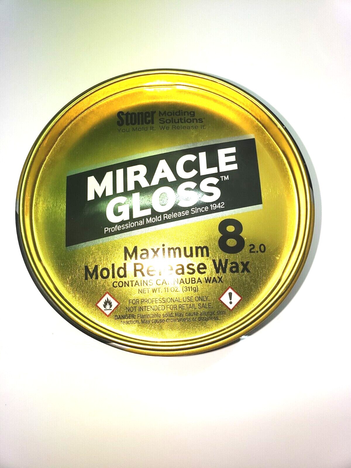STONER WAX, FORMERLY MEGUIAR’S MIRROR GLAZE MAXIMUM 8 MOLD RELEASE WAX 11 oz.