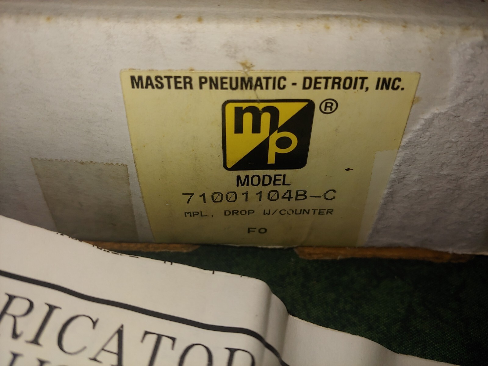Master Pneumatics Lubricator with Counter 71001104B-C (PP206)