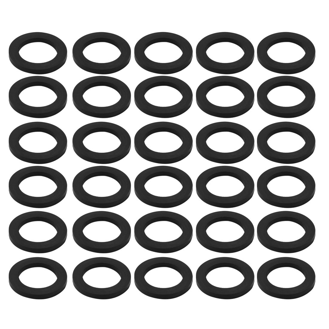 30Pc Black Rubber Round Flat Washer Assortment Size 20x30x3mm Flat Washer