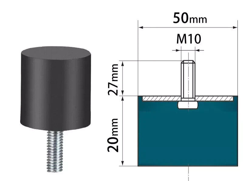 M10X27 50X20 BUFFER Rubber Foot Mount Anti Vibration A056