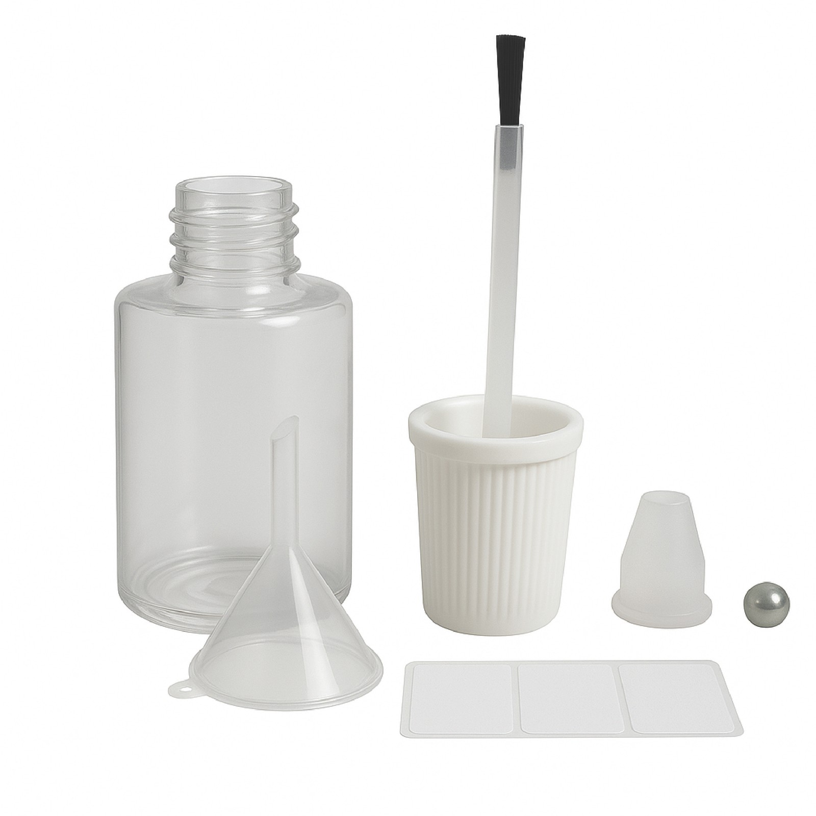 50 Pack 20ml Empty Brush Bottles with Mixing Ball, Paint Touch-Up Bottles