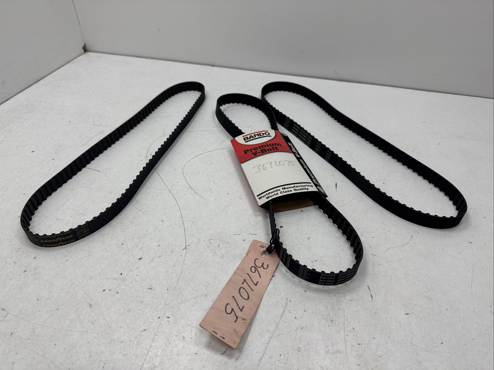 (Qty.3) Bando Synchro-Link , Goodyear , 367L , 367L-075 , 367L075 , Timing Belts