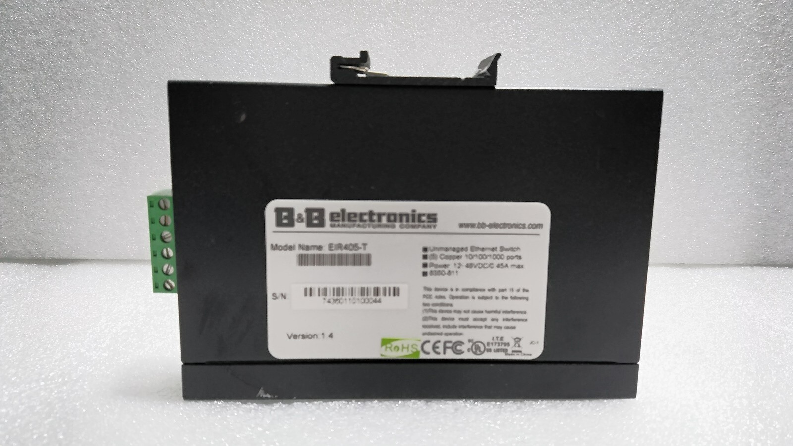 [Used] B&B Electronics / EIR405-T / Unmanaged Ethernet Switch