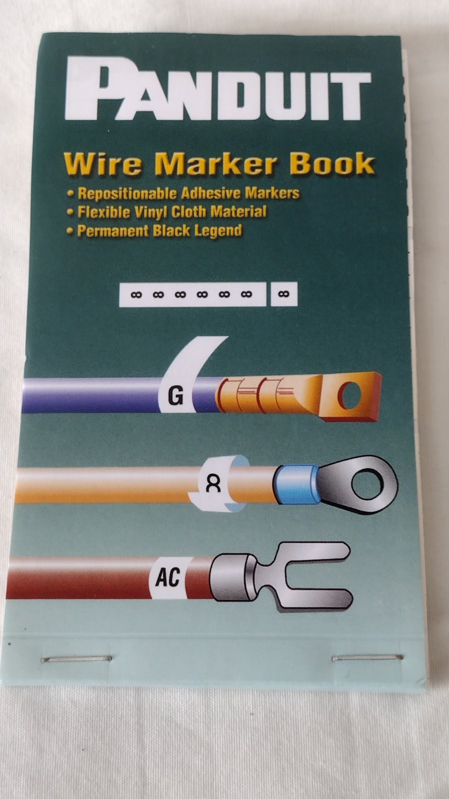 Panduit PCMB-15 1.38″ x 0.22″ StrongHold Pre-Printed Wire Marker Book
