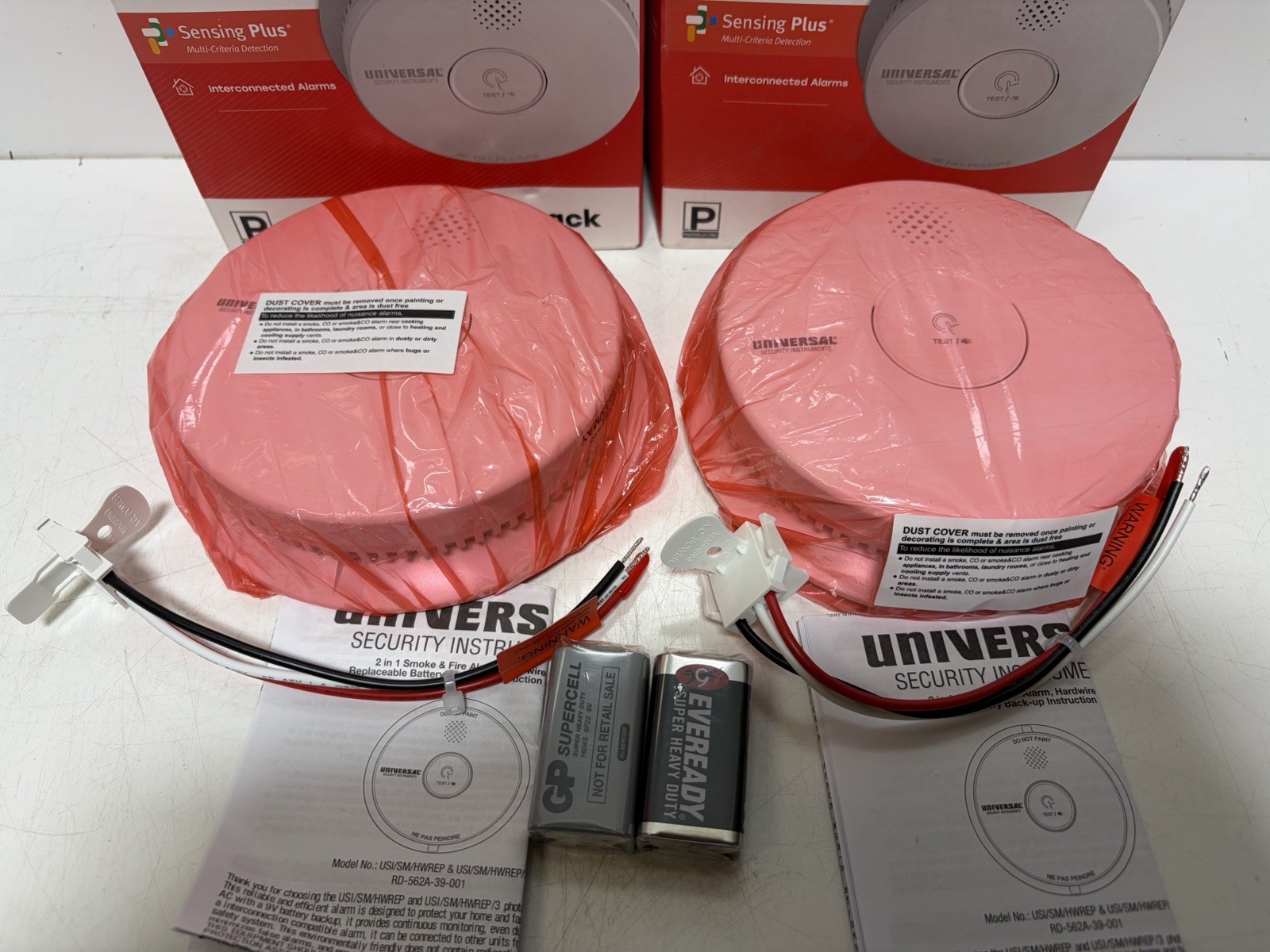 (2) USI Hardwired And 1-Yr Battery Backup Smoke Detector w/ Photoelectric Sensor