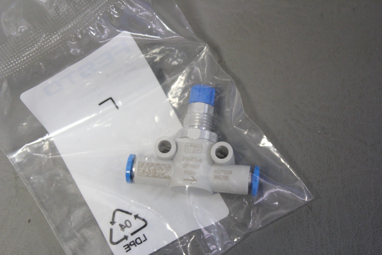 FESTO GR-QS-4 ONE WAY FLOW CONTROL VALVE NEW