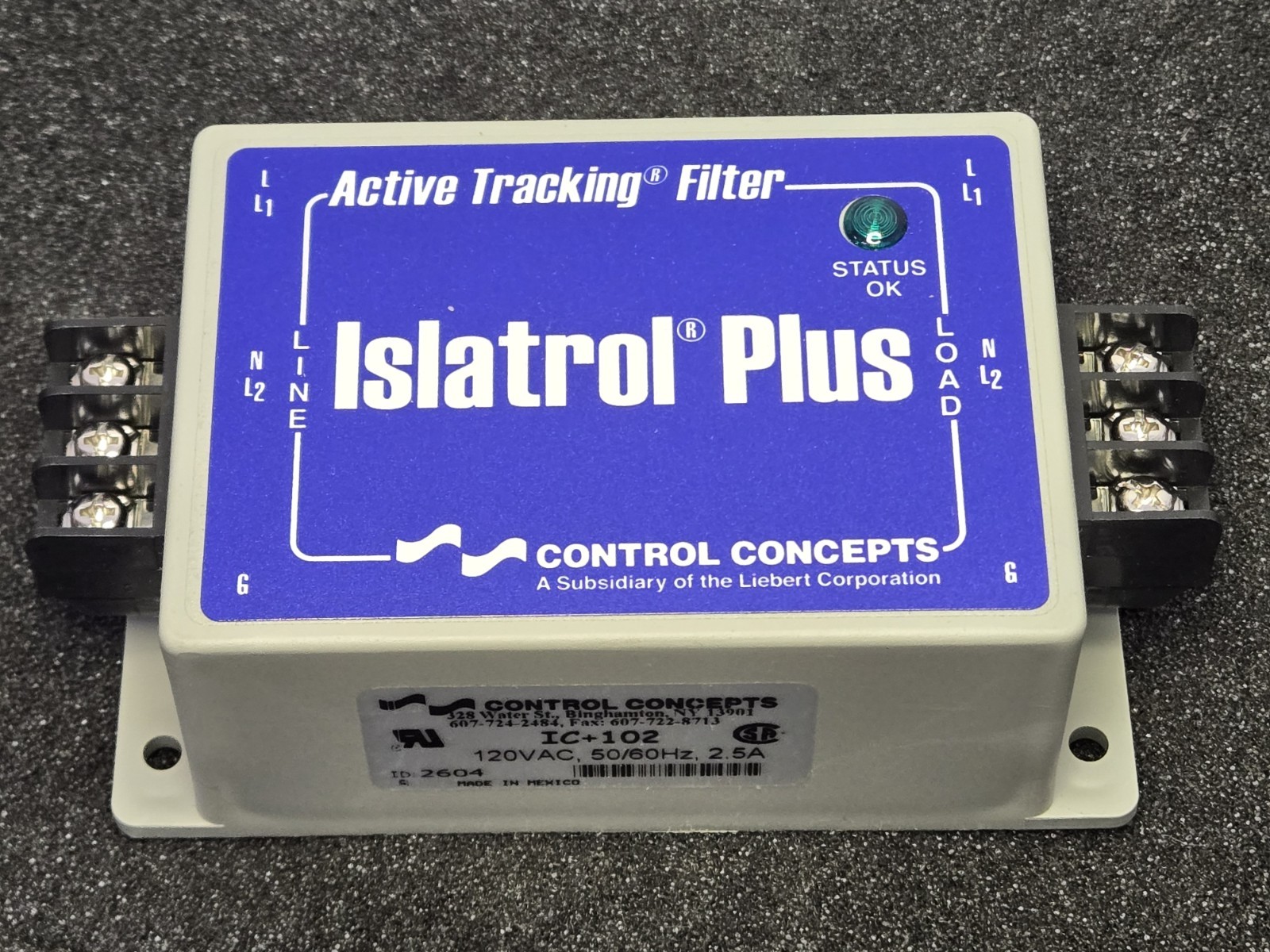 NOS Control Concepts 2.5A 120V Islatrol Plus Power Line Filter IC+102 Liebert