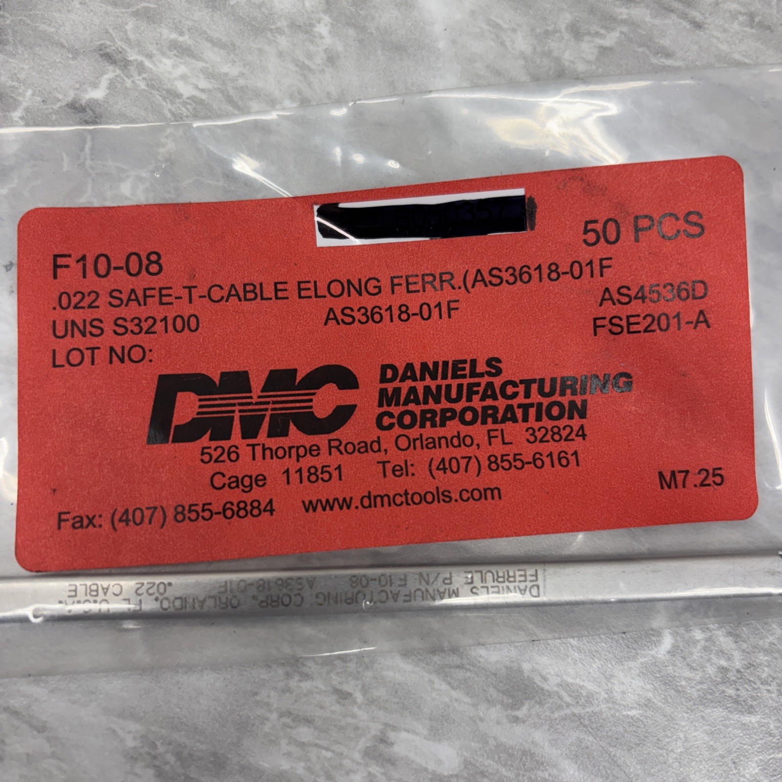 50 Pack DMC Safe-T-Cable Tool F10-08 – ELONGATED FERRULES .022″