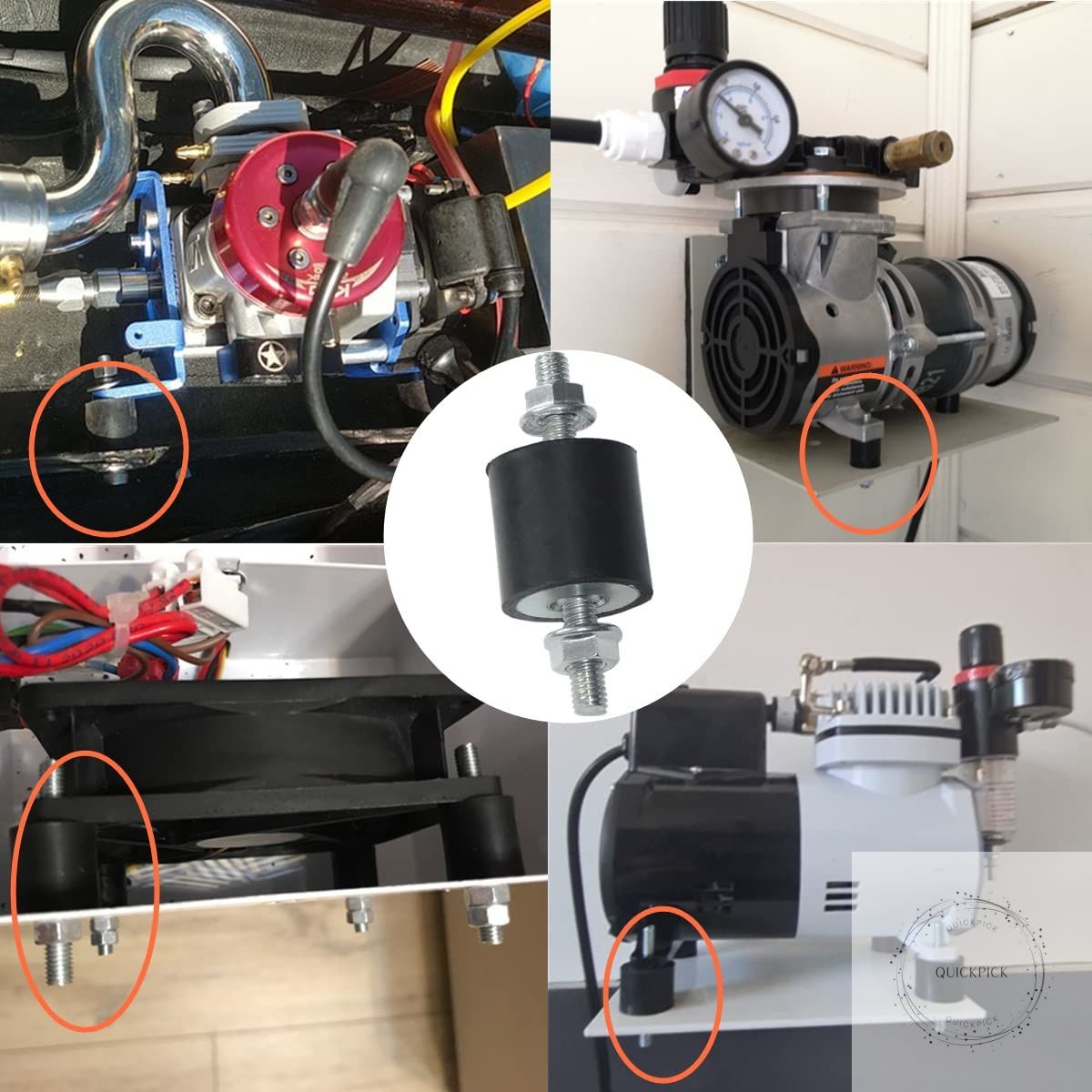 4pcs 25 x 25mm Rubber Mounts Rubber Vibration Isolator Mounts Shock Absorber