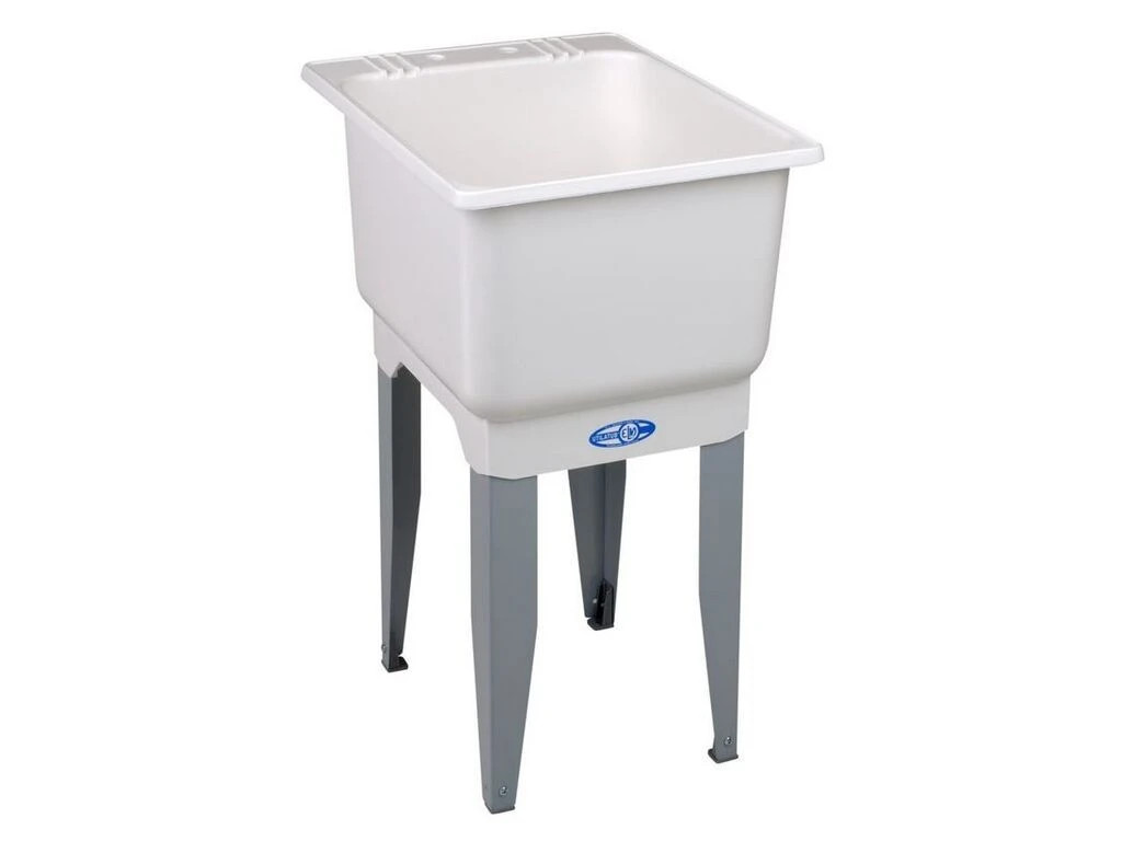 E.L. Mustee 12K Laundry Tray Single Bowl w/Stand 18×23.5×9 16Gal