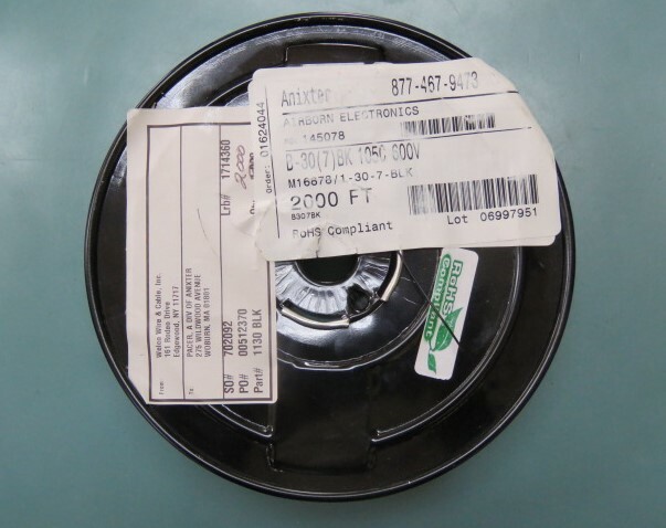 Anixter M16878/1-30-7 Qty of 2500 per Lot ThermoThin 600 V Hook-Up Wire 30awg B