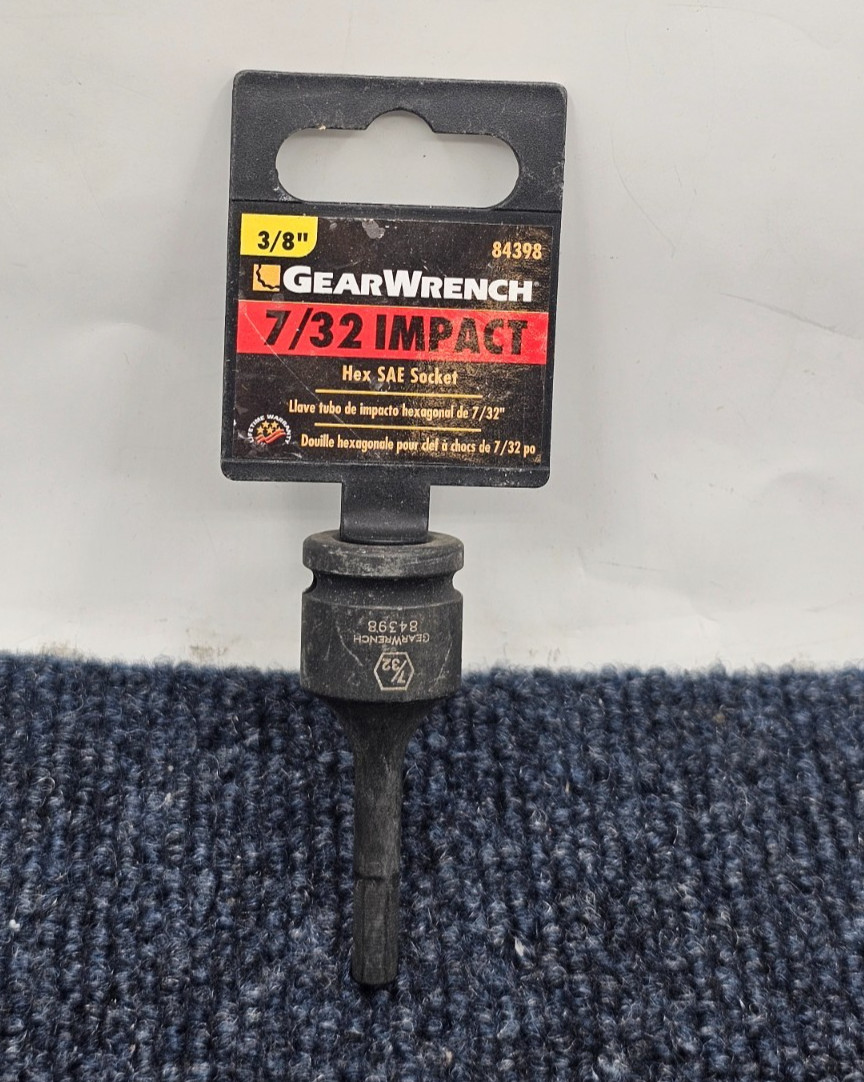 Gearwrench 84398 3/8 Drive Impact Hex Bit SAE Socket 7/32″