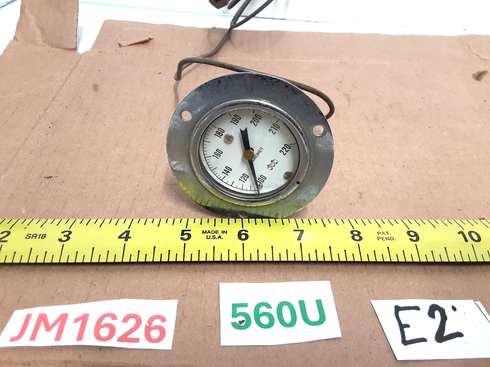 100–220°F Temperature Gauge – Industrial Analog Dial Thermometer, Marshall Instr